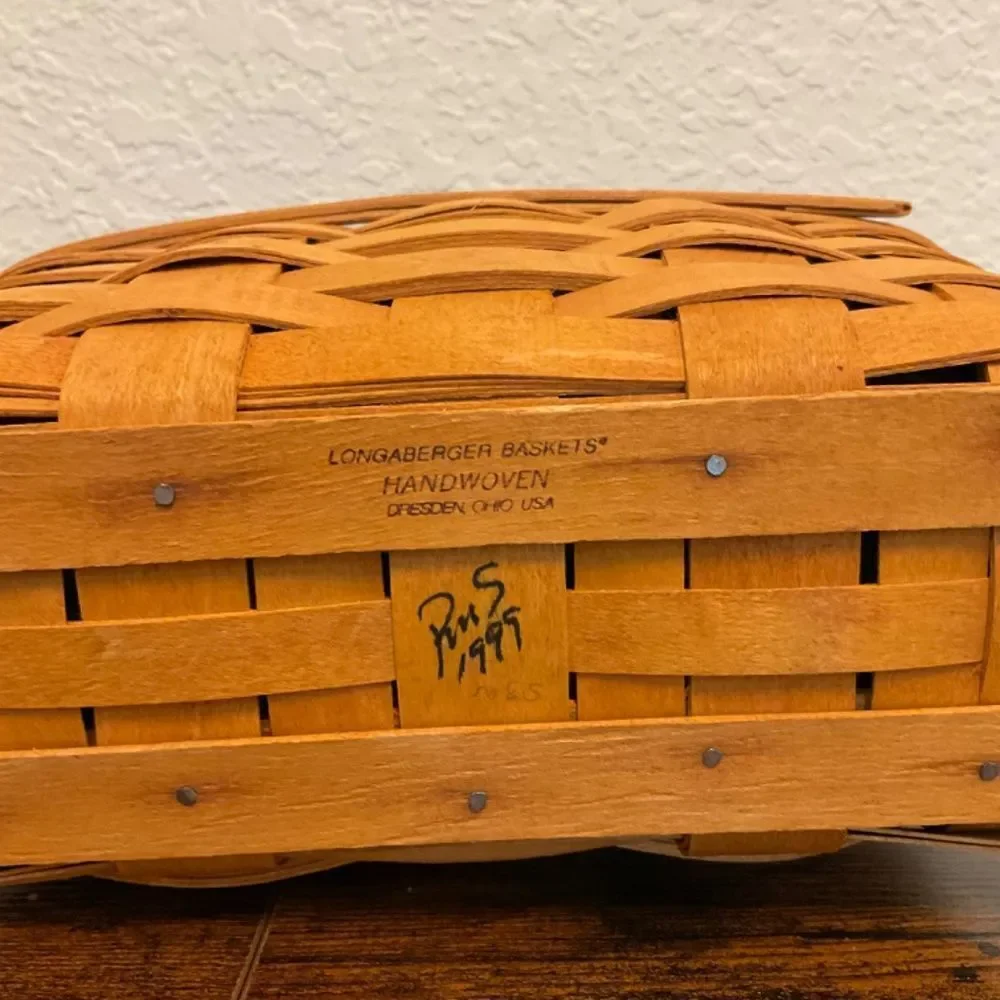 Longaberger Vintage Classic Hunter Green Merry Christmas Candle Basket 1999